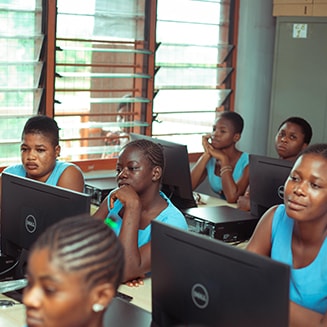 training Ghana girls for laptop landing page tile